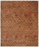 Bohemian 666  Hand Knotted 90% Jute, 10% Cotton Rug Natural / Red