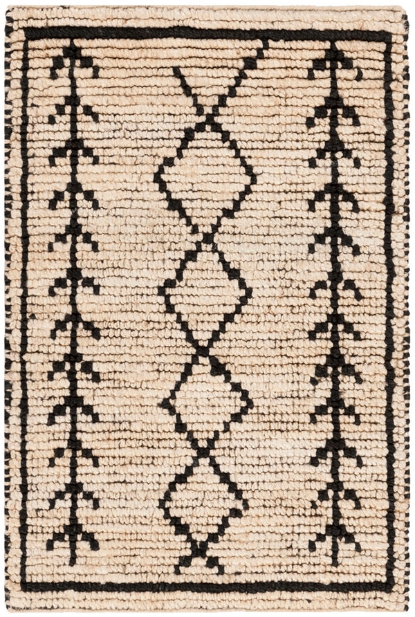 Bohemian 701  Hand Woven 80% Jute & 20% Cotton Rug Ivory / Black
