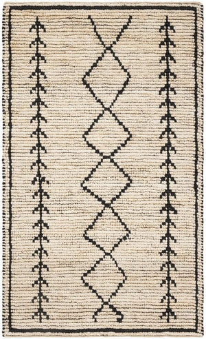 Bohemian 701  Hand Woven 80% Jute & 20% Cotton Rug Ivory / Black