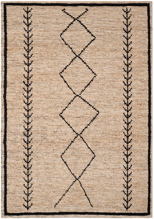 Bohemian 701  Hand Woven 80% Jute & 20% Cotton Rug Ivory / Black