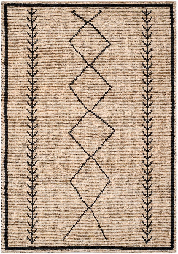Bohemian 701  Hand Woven Jute Rug Ivory / Black