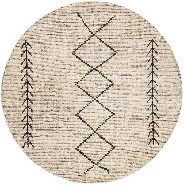 Bohemian 701  Hand Woven 80% Jute & 20% Cotton Rug Ivory / Black