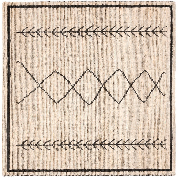Bohemian 701  Hand Woven 80% Jute & 20% Cotton Rug Ivory / Black