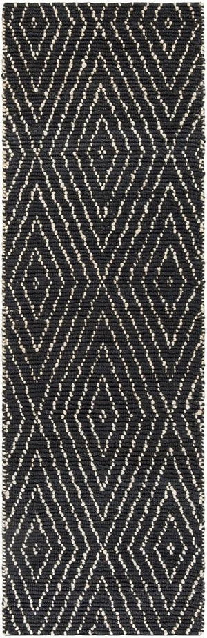 Bohemian 702  Hand Woven Jute Rug Black / Ivory