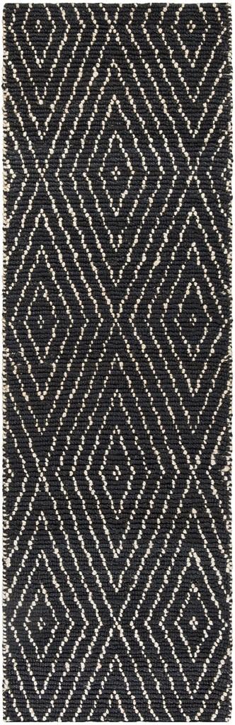 Bohemian 702  Hand Woven Jute Rug Black / Ivory