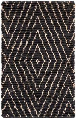 Bohemian 702  Hand Woven Jute Rug Black / Ivory