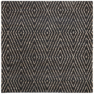 Bohemian 702  Hand Woven Jute Rug Black / Ivory