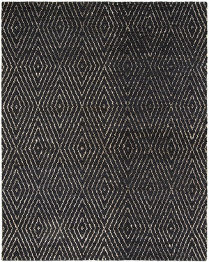Bohemian 702  Hand Woven Jute Rug Black / Ivory