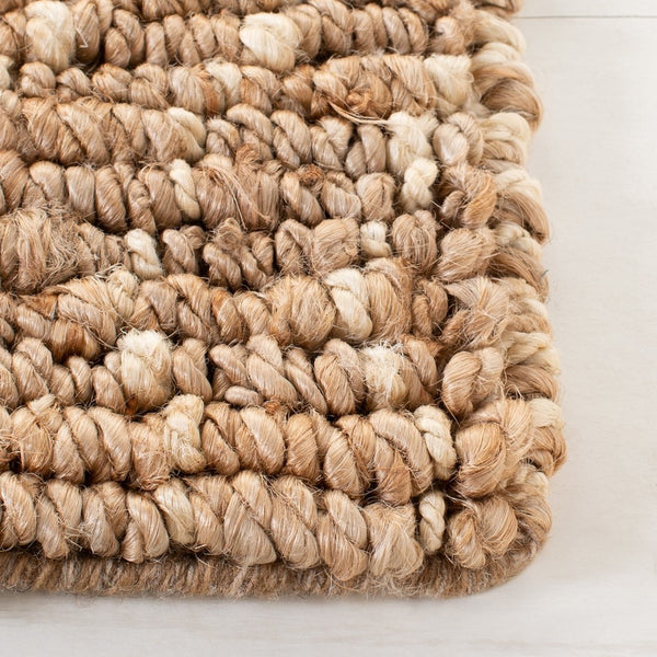 Bohemian 702  Hand Woven Jute Rug Natural / Ivory