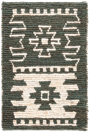 Bohemian 704 Traditional Hand Loomed Jute Pile Rug Grey / Beige