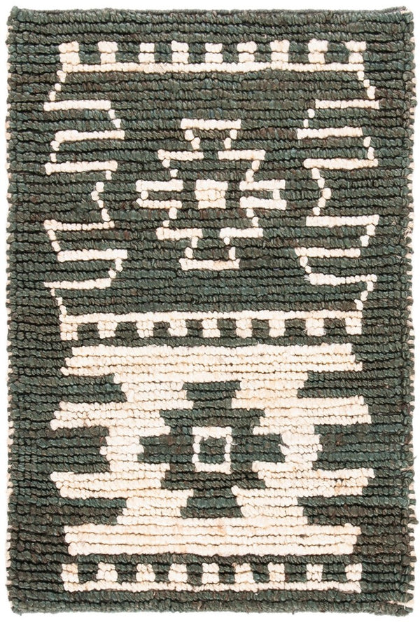 Bohemian 704 Traditional Hand Loomed Jute Pile Rug Grey / Beige