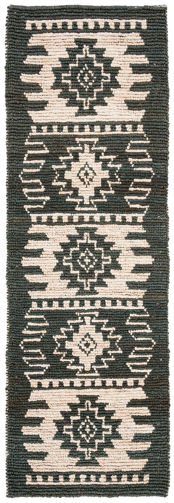 Bohemian 704 Traditional Hand Loomed Jute Pile Rug Grey / Beige