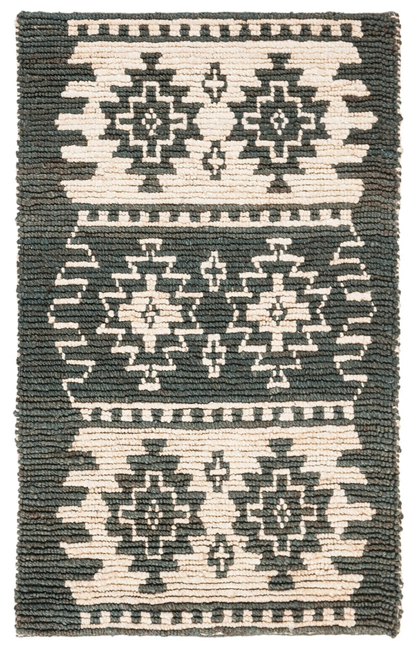 Bohemian 704 Traditional Hand Loomed Jute Pile Rug Grey / Beige