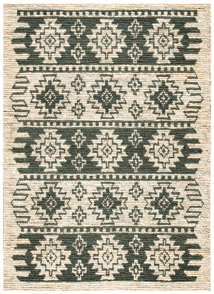 Bohemian 704 Traditional Hand Loomed Jute Pile Rug Grey / Beige