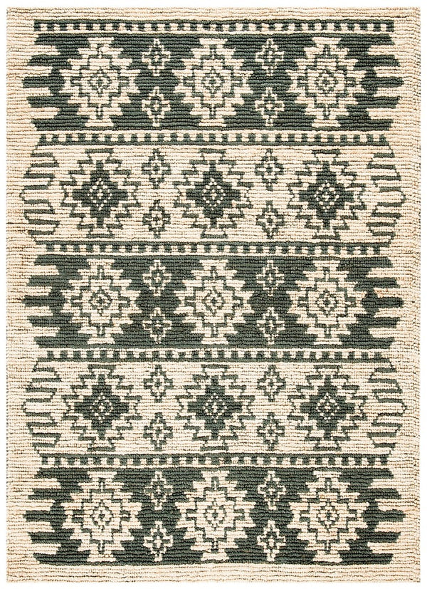 Bohemian 704 Traditional Hand Loomed Jute Pile Rug Grey / Beige