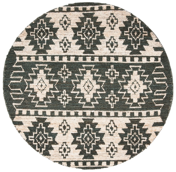 Bohemian 704 Traditional Hand Loomed Jute Pile Rug Grey / Beige