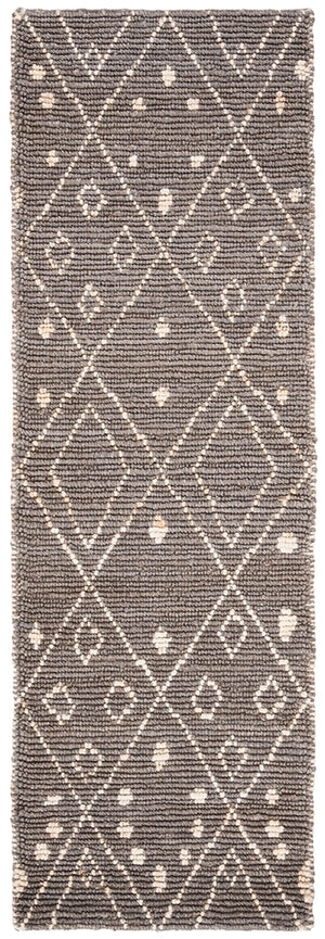 Bohemian 705 Traditional Hand Loomed Jute Pile Rug Grey / White