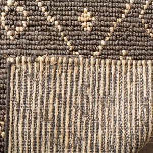 Bohemian 705 Traditional Hand Loomed Jute Pile Rug Grey / White