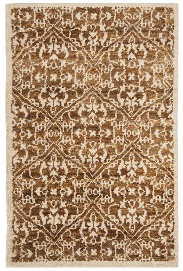 Bohemian 801  Hand Woven Jute Rug Brown / Beige