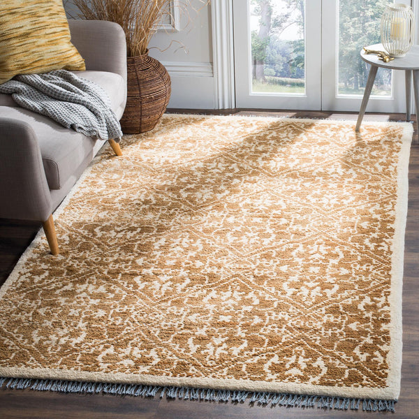 Bohemian 801  Hand Woven Jute Rug Brown / Beige