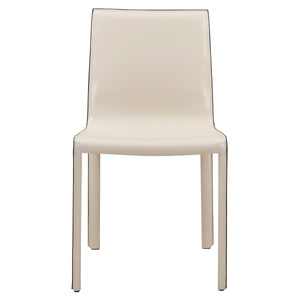 Gervin Recycled Leather Chair Set of 2 - Modern Minimalist Design with Sturdy Steel Frame