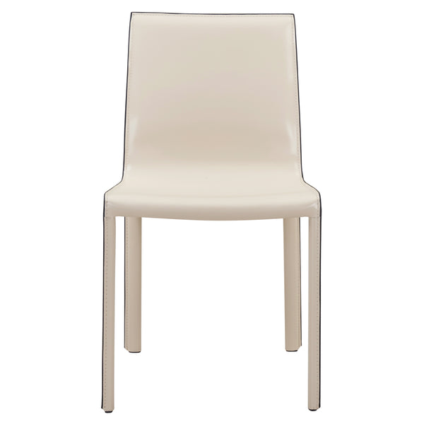 Gervin Recycled Leather Chair Set of 2 - Modern Minimalist Design with Sturdy Steel Frame