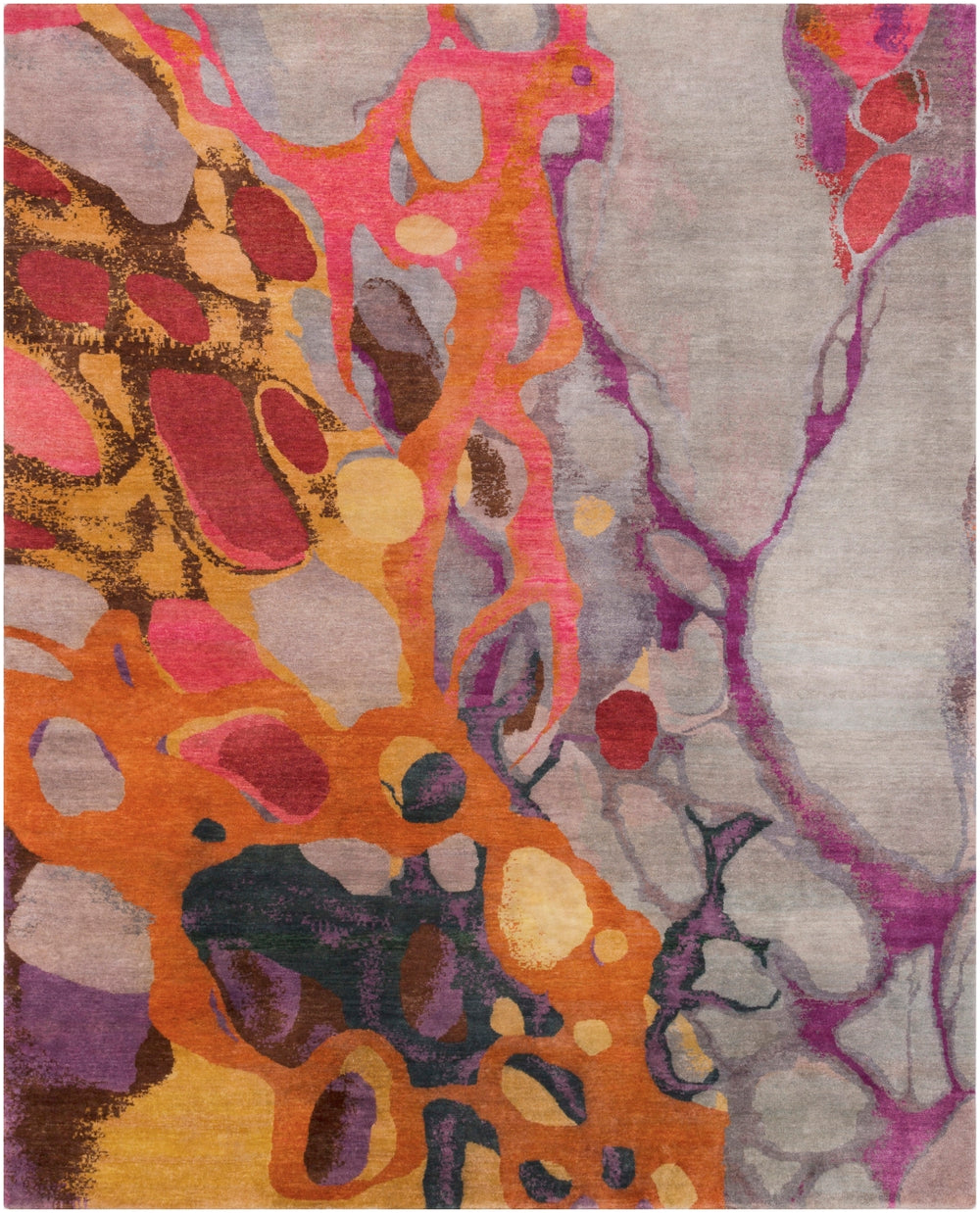 Brought to Light BOL-4006 Modern Wool Rug BOL4006-913 Dark Red, Rose, Light Gray, Navy, Wheat, Dark Purple 100% Wool 9' x 13'