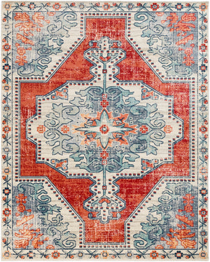 Bohemian BOM-2300 Traditional Polypropylene Rug BOM2300-710103 Bright Red, Beige, Taupe, Navy, Charcoal, Teal, Medium Gray 100% Polypropylene 7'10" x 9'11"