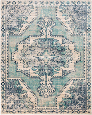 Bohemian BOM-2301 Traditional Polypropylene Rug BOM2301-710103 Teal, Navy, Charcoal, Beige, Taupe, Medium Gray 100% Polypropylene 7'10" x 9'11"