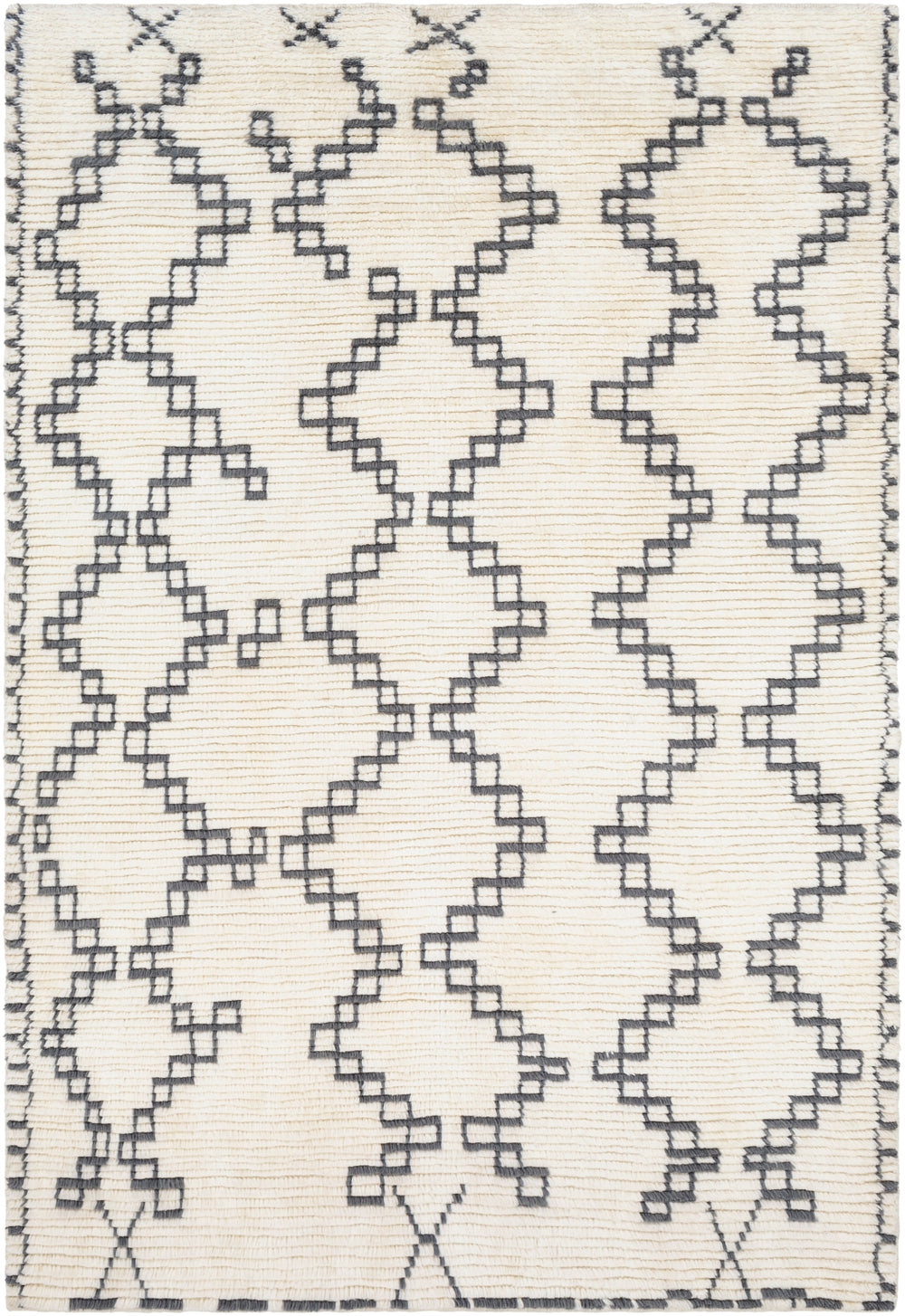 Beni Ourain BON-2301 Global NZ Wool Rug BON2301-81012 Cream, Medium Gray 100% NZ Wool 8'10" x 12'