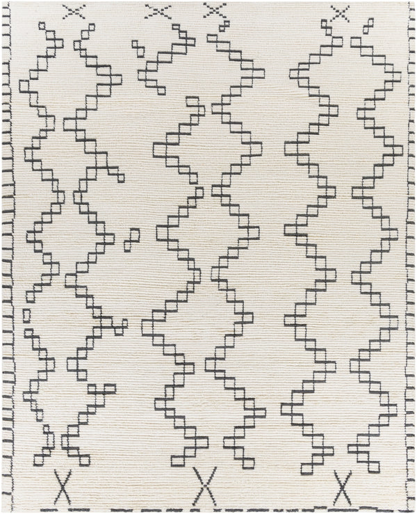 Beni Ourain BON-2301 Global NZ Wool Rug BON2301-810 Cream, Medium Gray 100% NZ Wool 8' x 10'