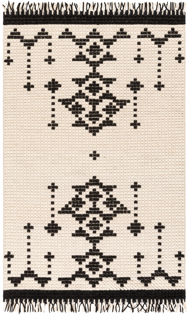 Beni Ourain BON-2302 Global NZ Wool Rug BON2302-81012 Black, Cream 100% NZ Wool 8'10" x 12'