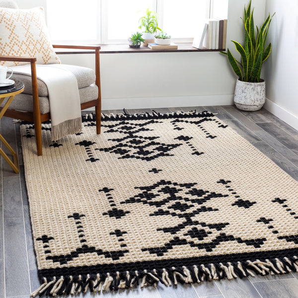 Beni Ourain BON-2302 Global NZ Wool Rug BON2302-81012 Black, Cream 100% NZ Wool 8'10" x 12'