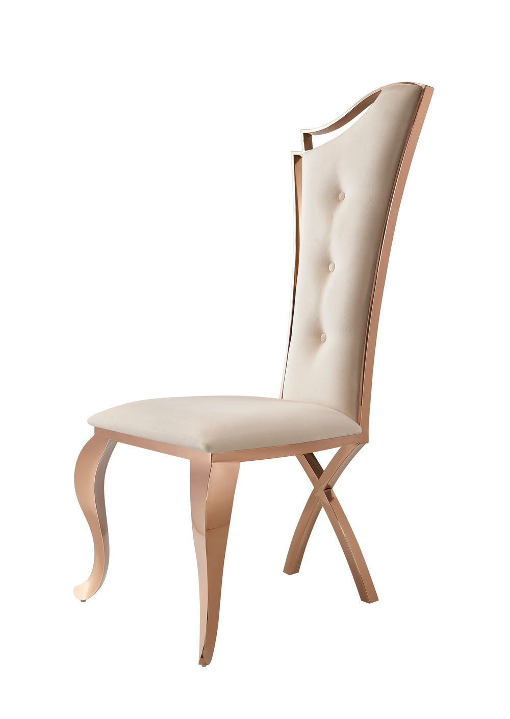 VIG Furniture Modrest Bonnie - Beige Velvet & Rose Gold Dining Chair (Set of 2) VGZAY906-BEI-DC