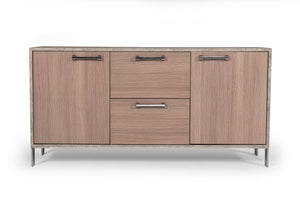 VIG Furniture Nova Domus Boston Modern Brown Oak & Faux Concrete Office File Cabinet VGANBOSTON-FC
