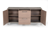 VIG Furniture Nova Domus Boston Modern Brown Oak & Faux Concrete Office File Cabinet VGANBOSTON-FC