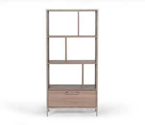 VIG Furniture Nova Domus Boston Modern Brown Oak & Faux Concrete Bookcase VGANBOSTON-BC