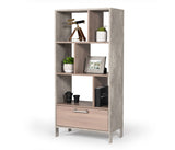 VIG Furniture Nova Domus Boston Modern Brown Oak & Faux Concrete Bookcase VGANBOSTON-BC