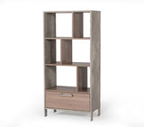 VIG Furniture Nova Domus Boston Modern Brown Oak & Faux Concrete Bookcase VGANBOSTON-BC