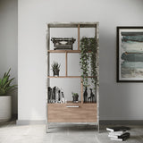 Nova Domus Boston Modern Brown Oak & Faux Concrete Bookcase