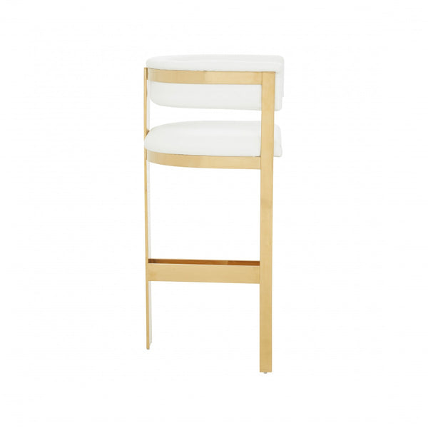 VIG Furniture Modrest Boswell - Modern White + Gold Barstool VGRHBOSWELL-WHT-BS VGRHBOSWELL-WHT-BS