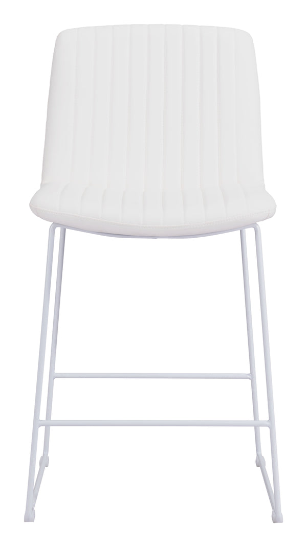 Zuo Modern Mode 100% Polyurethane, Plywood, Steel Modern Commercial Grade Counter Stool Set - Set of 2 White 100% Polyurethane, Plywood, Steel