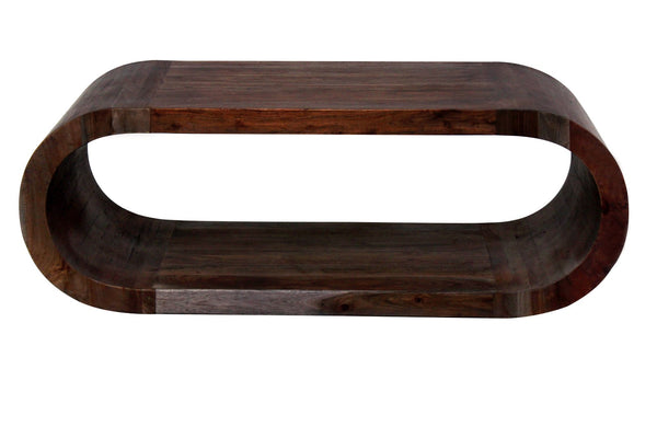 Porter Designs Ellipse Solid Acacia Wood Modern Coffee Table Gray 05-194-20-7410G