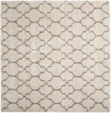 Nourison Amore AMOR2 Shag Machine Made Power-loomed Indoor only Area Rug Cream 6'7" x SQUARE 99446320148