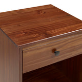 Walker Edison Modern 1 Drawer Nightstand - Walnut in Solid Pine Wood, MDF, Plastic, Metal Hardware BR1DNSWT 842158142481