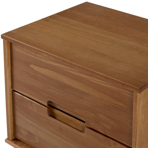 Walker Edison Mid Century Modern Wood Nightstand - Caramel in Solid Pine Wood BR2DSLNSCA 842158188434