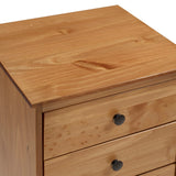Walker Edison Modern 3 Drawer Nightstand - Caramel in Solid Pine Wood, MDF, Plastic, Metal Hardware BR3DNSCA 842158142382
