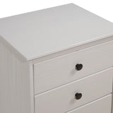 Walker Edison Modern 3 Drawer Nightstand - White in Solid Pine Wood, MDF, Plastic, Metal Hardware BR3DNSWH 842158142375