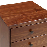 Walker Edison Modern 3 Drawer Nightstand - Walnut in Solid Pine Wood, MDF, Plastic, Metal Hardware BR3DNSWT 842158142399