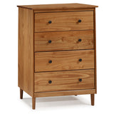 Walker Edison Modern 4 Drawer Dresser - Caramel in Solid Pine Wood, MDF, Plastic, Metal Hardware BR4DDRCA 842158142443